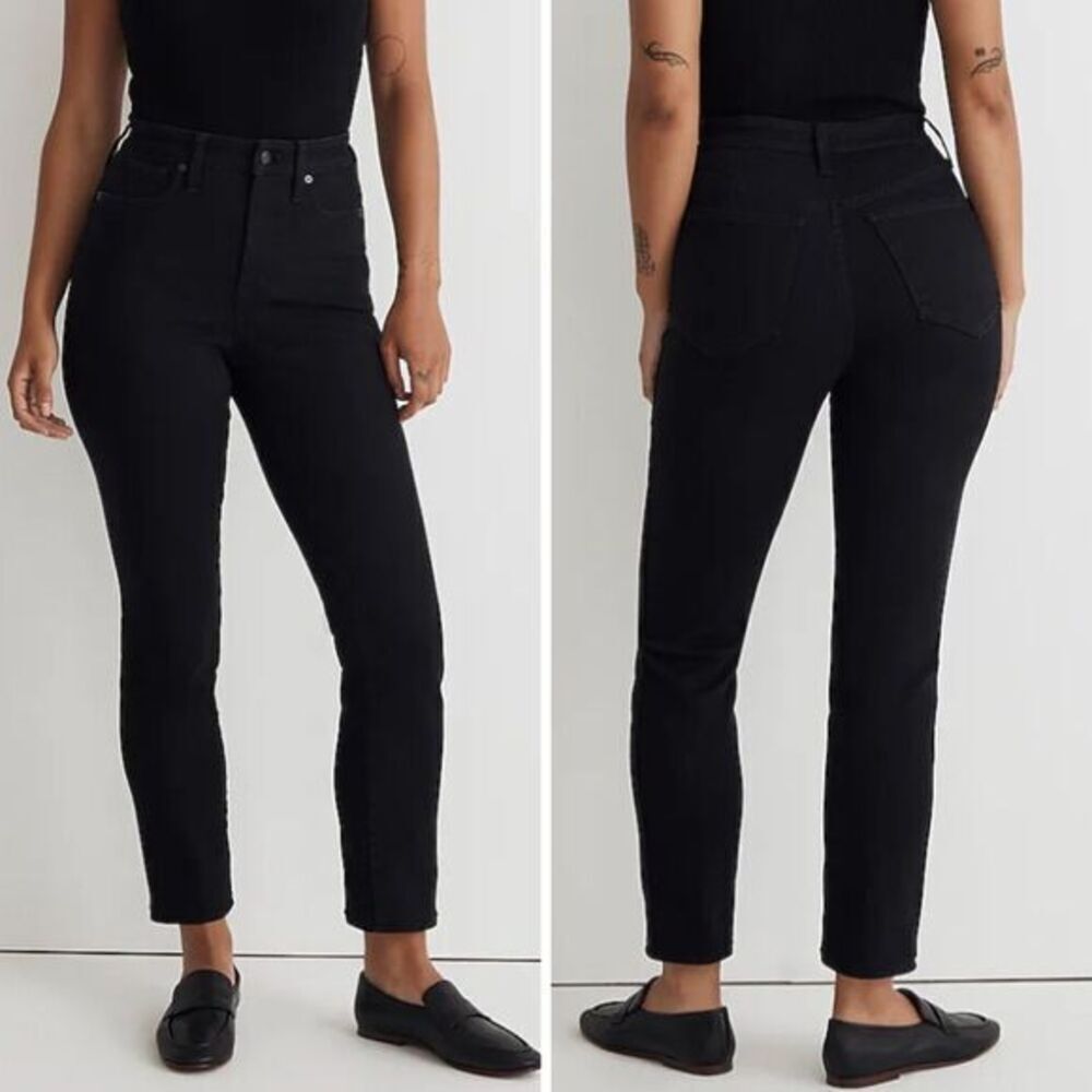 NEW Madewell Tall Curvy Stovepipe Jeans in Black‎ Rinse Wash, 28T
